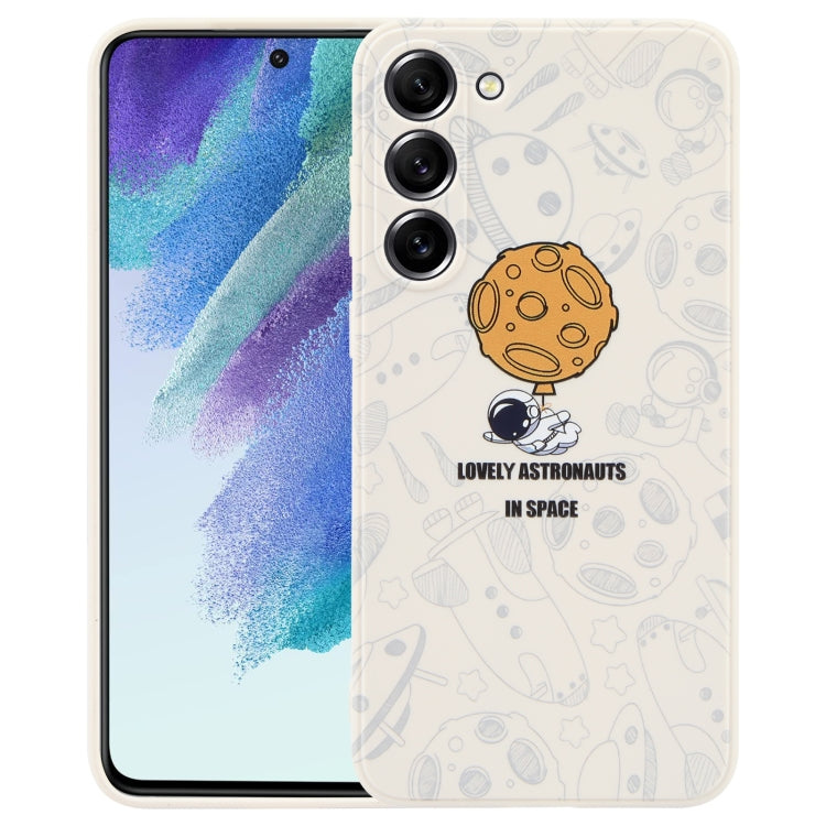 Astronaut Pattern Silicone Straight Edge Phone Case, For Samsung Galaxy S21 5G, For Samsung Galaxy S21+ 5G, For Samsung Galaxy S21 FE 5G