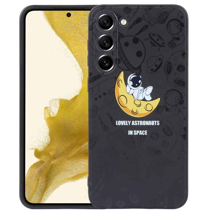 Astronaut Pattern Silicone Straight Edge Phone Case, For Samsung Galaxy S10, For Samsung Galaxy S10+, For Samsung Galaxy A91