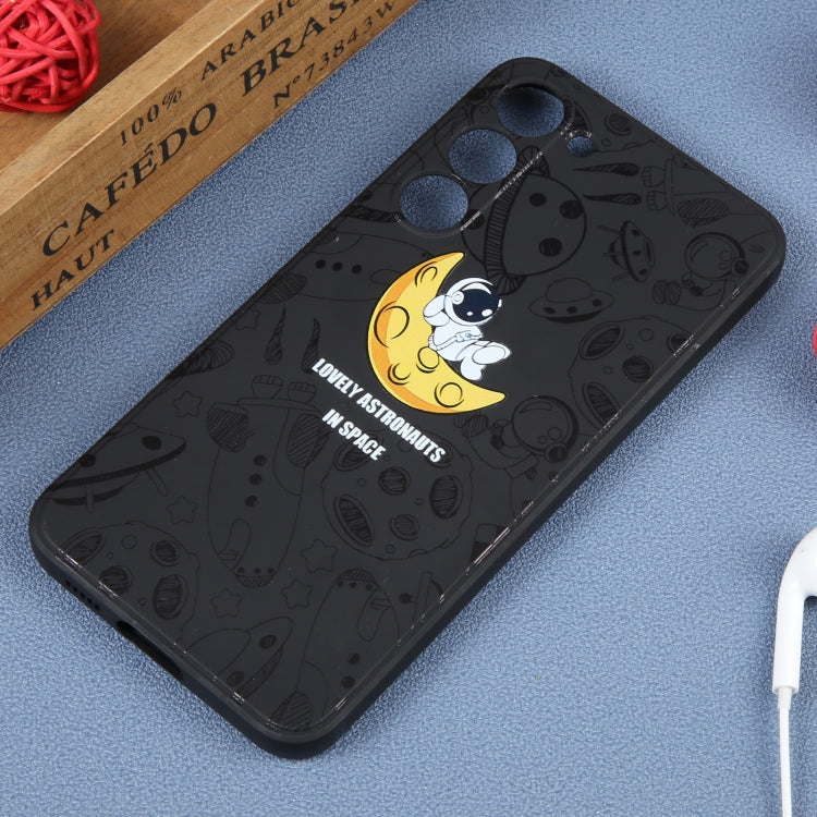 Astronaut Pattern Silicone Straight Edge Phone Case, For Samsung Galaxy A22 4G, For Samsung Galaxy A20 / A30, For Samsung Galaxy A13 5G / 4G