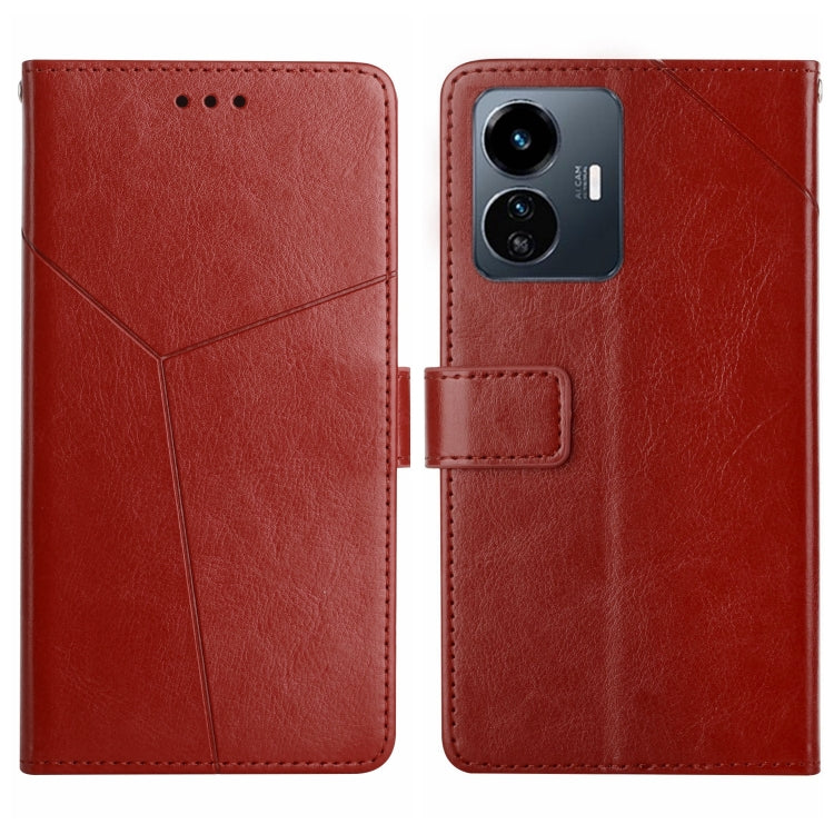 HT01 Y-shaped Pattern Flip Leather Phone Case, For vivo Y22 4G Global / Y35 4G Global