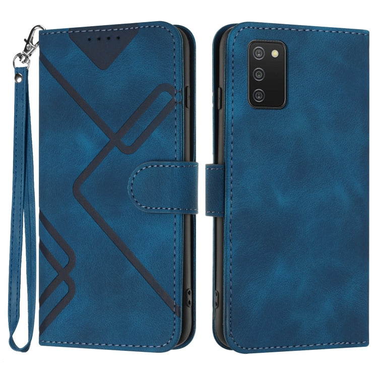 Line Pattern Skin Feel Leather Phone Case, For Samsung Galaxy S22 5G, For Samsung Galaxy A13 5G, For Samsung Galaxy Xcover 5, For Samsung Galaxy A03s 166mm