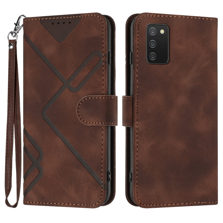 Line Pattern Skin Feel Leather Phone Case, For Samsung Galaxy S22 5G, For Samsung Galaxy A13 5G, For Samsung Galaxy Xcover 5, For Samsung Galaxy A03s 166mm