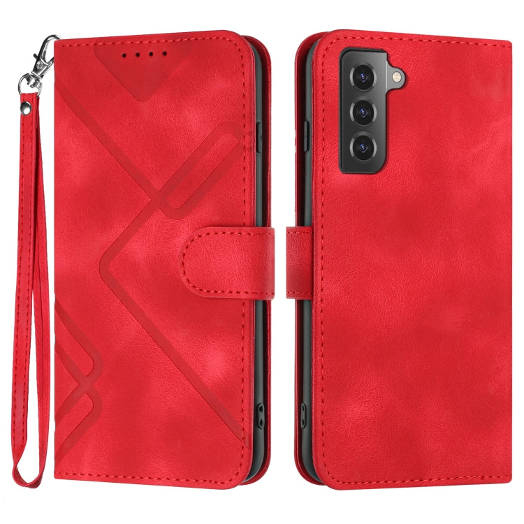 Line Pattern Skin Feel Leather Phone Case, For Samsung Galaxy S22 5G, For Samsung Galaxy A13 5G, For Samsung Galaxy Xcover 5, For Samsung Galaxy A03s 166mm