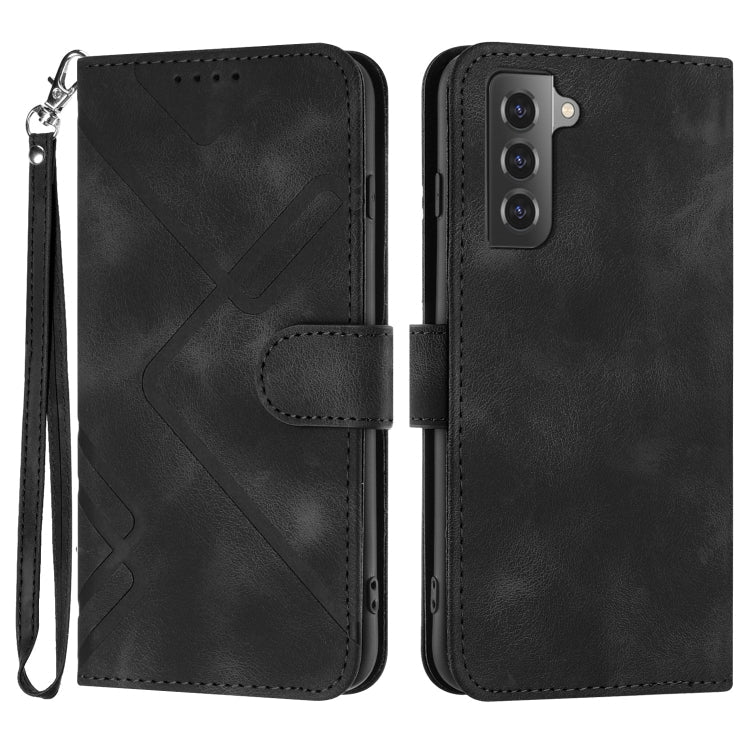Line Pattern Skin Feel Leather Phone Case, For Samsung Galaxy S22 5G, For Samsung Galaxy A13 5G, For Samsung Galaxy Xcover 5, For Samsung Galaxy A03s 166mm