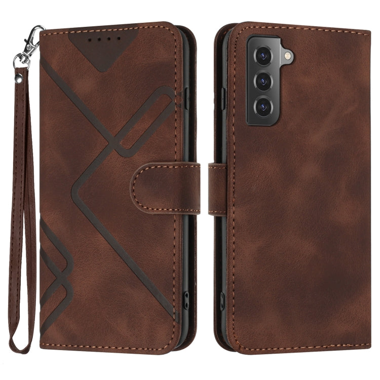 Line Pattern Skin Feel Leather Phone Case, For Samsung Galaxy S22 5G, For Samsung Galaxy A13 5G, For Samsung Galaxy Xcover 5, For Samsung Galaxy A03s 166mm