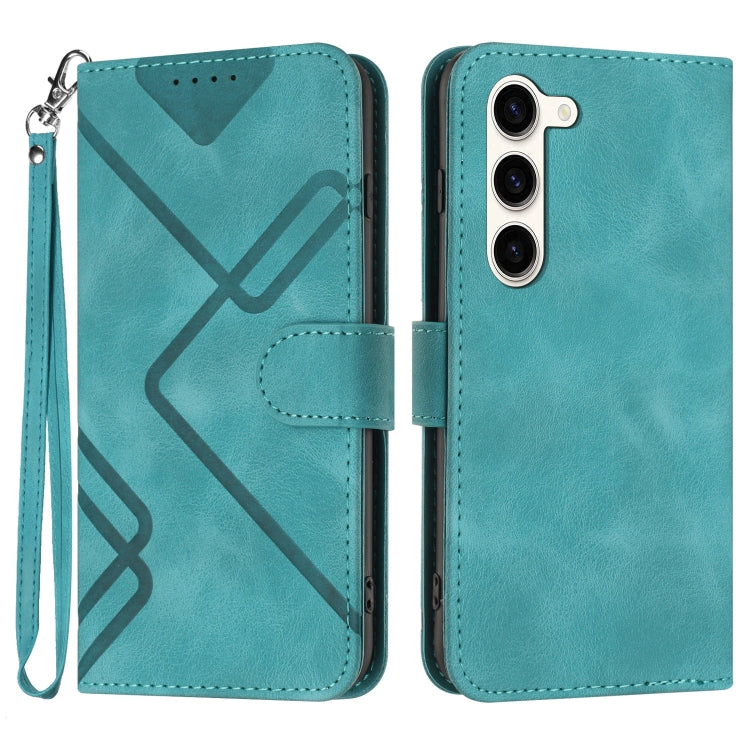 Line Pattern Skin Feel Leather Phone Case, For Samsung Galaxy S23+ 5G, For Samsung Galaxy S23 5G, For Samsung Galaxy A14 5G, For Samsung Galaxy M13 India / F13