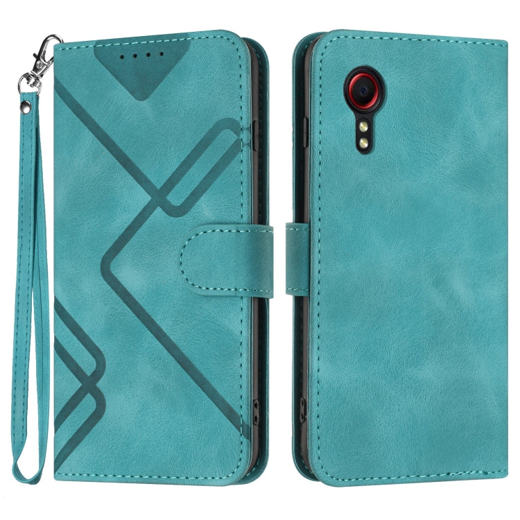 Line Pattern Skin Feel Leather Phone Case, For Samsung Galaxy S22 5G, For Samsung Galaxy A13 5G, For Samsung Galaxy Xcover 5, For Samsung Galaxy A03s 166mm