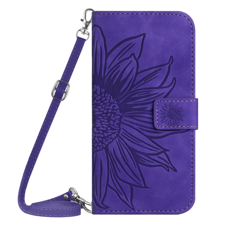 Skin Feel Sun Flower Embossed Flip Leather Phone Case with Lanyard, For Realme 11 Pro