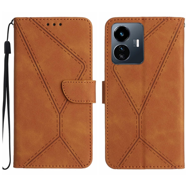 Stitching Embossed Leather Phone Case, For vivo Y56 5G Global, For vivo Y02S Global / Y16 4G Global, For vivo Y77E 5G, For vivo Y77 5G Global / Y22S 4G Global