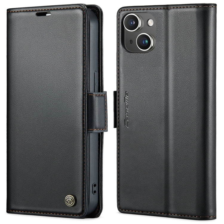 CaseMe 023 Butterfly Buckle Litchi Texture RFID Anti-theft Leather Phone Case, For iPhone 15 Pro Max, For iPhone 14, For iPhone 15 Pro, For iPhone 14 Plus