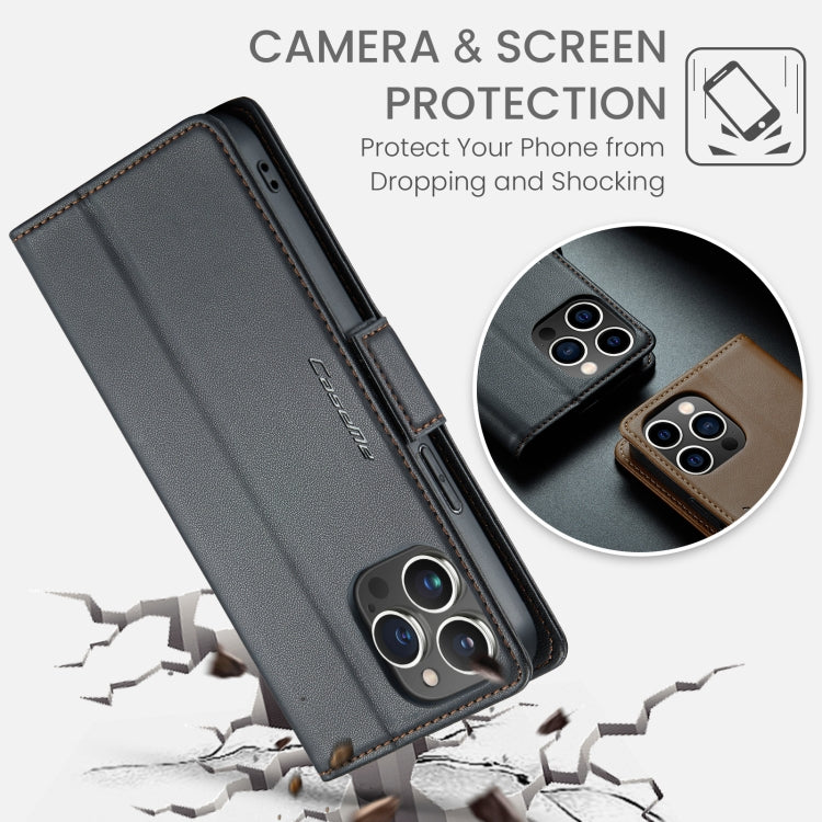 CaseMe 023 Butterfly Buckle Litchi Texture RFID Anti-theft Leather Phone Case, For iPhone 15 Plus, For iPhone 14 Pro, For iPhone 15, For iPhone 14 Pro Max