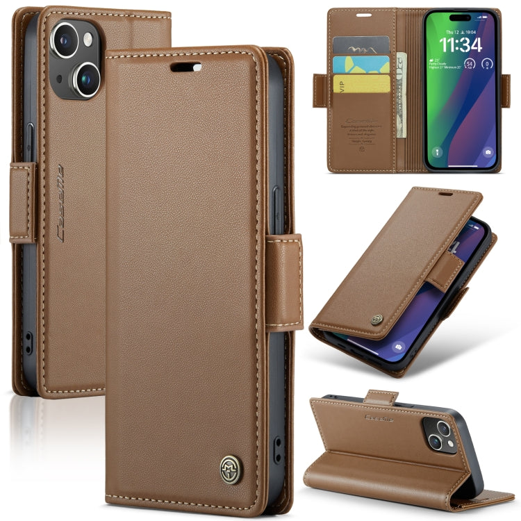 CaseMe 023 Butterfly Buckle Litchi Texture RFID Anti-theft Leather Phone Case, For iPhone 15 Plus, For iPhone 14 Pro, For iPhone 15, For iPhone 14 Pro Max