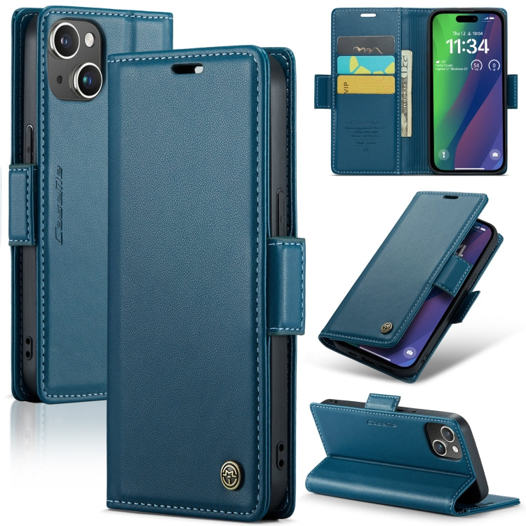 CaseMe 023 Butterfly Buckle Litchi Texture RFID Anti-theft Leather Phone Case, For iPhone 15 Plus, For iPhone 14 Pro, For iPhone 15, For iPhone 14 Pro Max