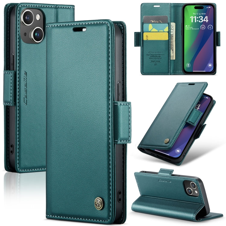 CaseMe 023 Butterfly Buckle Litchi Texture RFID Anti-theft Leather Phone Case, For iPhone 15 Plus, For iPhone 14 Pro, For iPhone 15, For iPhone 14 Pro Max