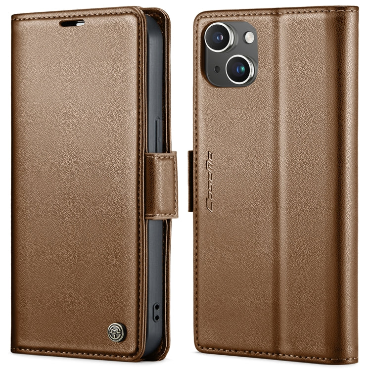 CaseMe 023 Butterfly Buckle Litchi Texture RFID Anti-theft Leather Phone Case, For iPhone 15 Plus, For iPhone 14 Pro, For iPhone 15, For iPhone 14 Pro Max