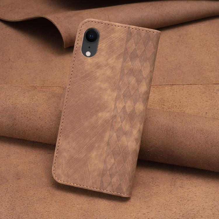 Plaid Embossed Leather Phone Case, For iPhone XR, For iPhone XS Max, For iPhone SE 2022 / 7 / 8, For iPhone 15