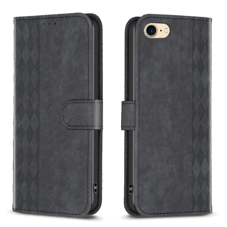 Plaid Embossed Leather Phone Case, For iPhone XR, For iPhone XS Max, For iPhone SE 2022 / 7 / 8, For iPhone 15
