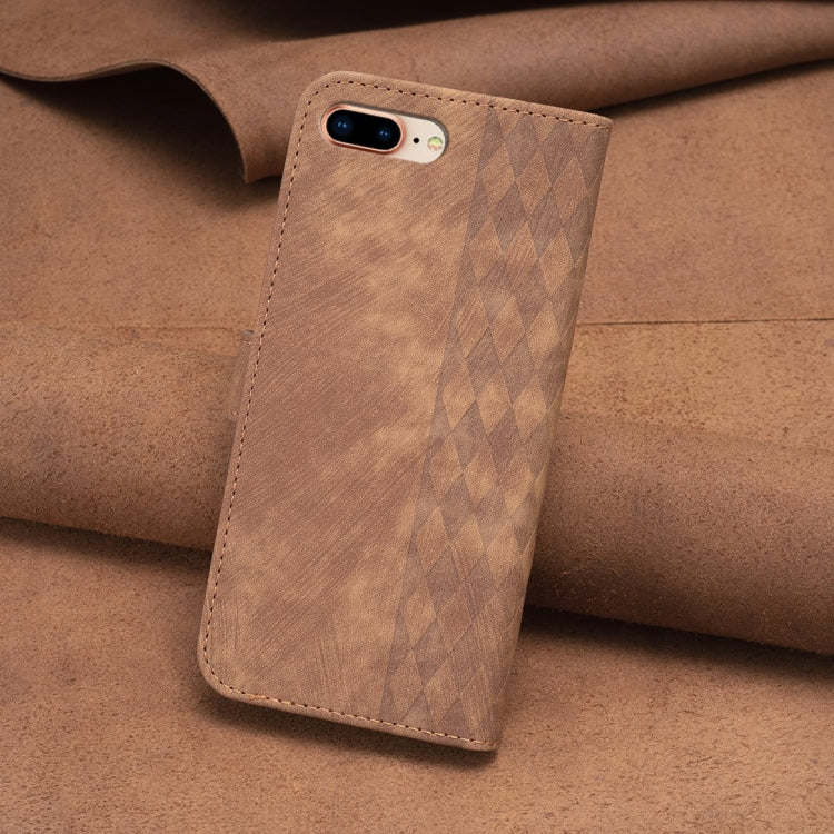 Plaid Embossed Leather Phone Case, For iPhone 7 Plus / 8 Plus