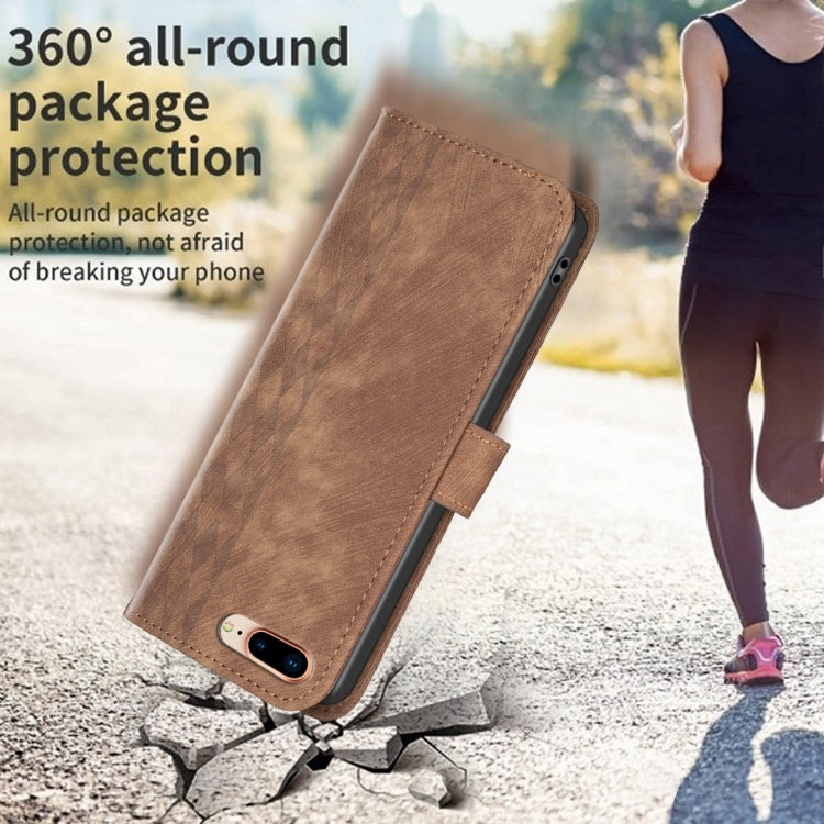 Plaid Embossed Leather Phone Case, For iPhone 7 Plus / 8 Plus