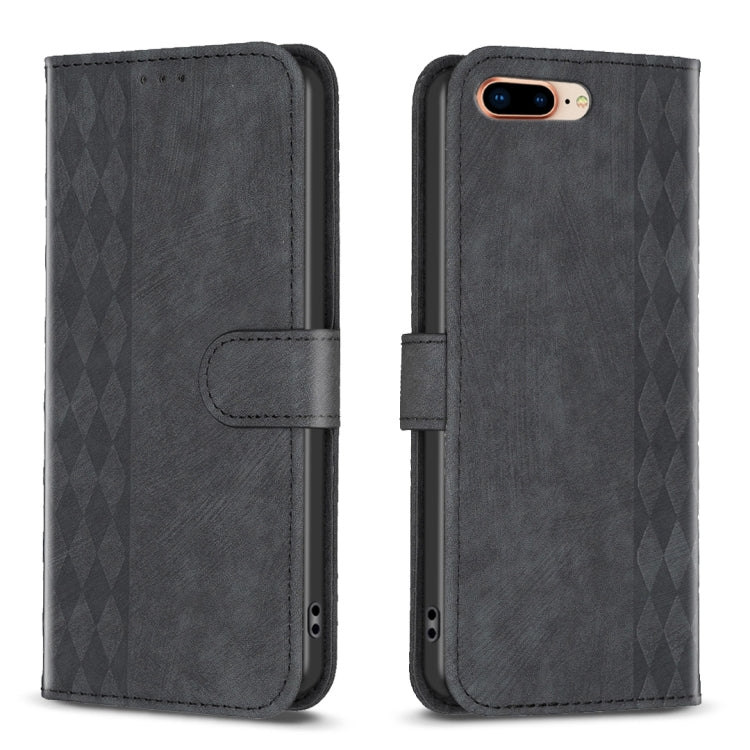 Plaid Embossed Leather Phone Case, For iPhone 7 Plus / 8 Plus