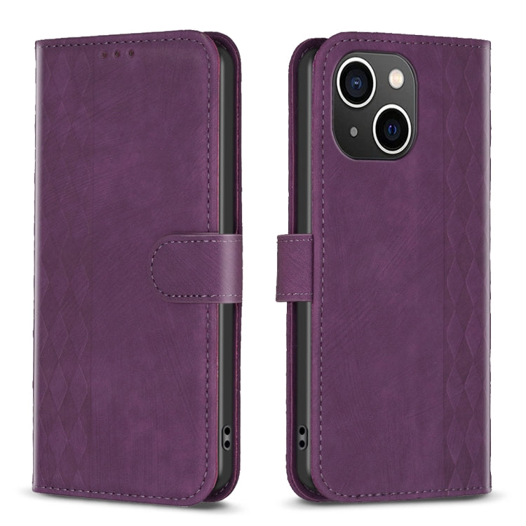 Plaid Embossed Leather Phone Case, For iPhone XR, For iPhone XS Max, For iPhone SE 2022 / 7 / 8, For iPhone 15