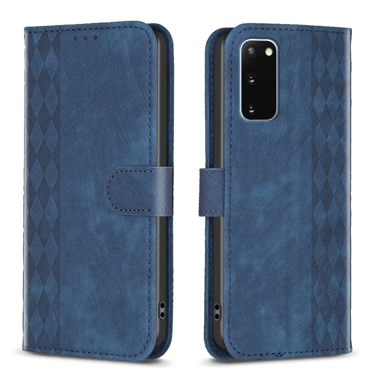 Plaid Embossed Leather Phone Case, For Samsung Galaxy S21 FE 5G, For Samsung Galaxy S20, For Samsung Galaxy S20+, For Samsung Galaxy S20 FE