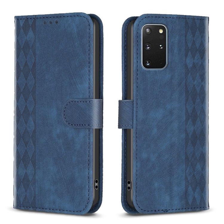 Plaid Embossed Leather Phone Case, For Samsung Galaxy S21 FE 5G, For Samsung Galaxy S20, For Samsung Galaxy S20+, For Samsung Galaxy S20 FE