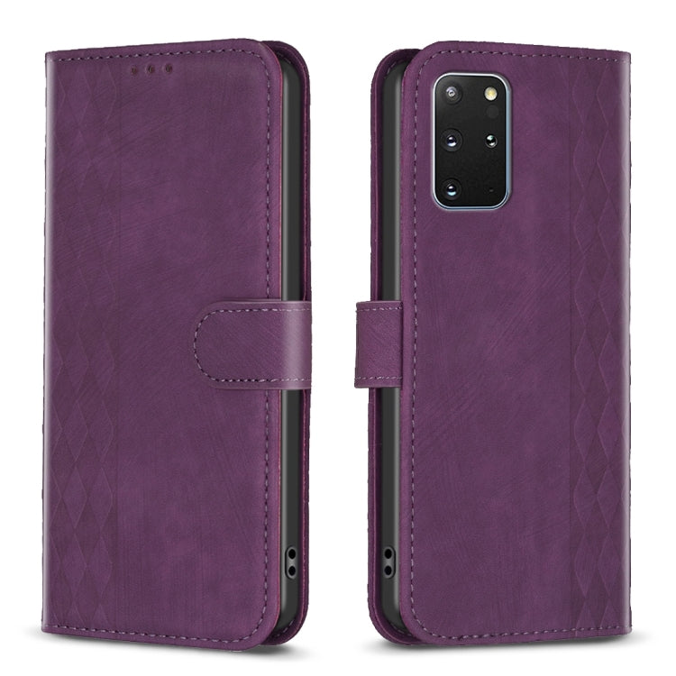 Plaid Embossed Leather Phone Case, For Samsung Galaxy S21 FE 5G, For Samsung Galaxy S20, For Samsung Galaxy S20+, For Samsung Galaxy S20 FE