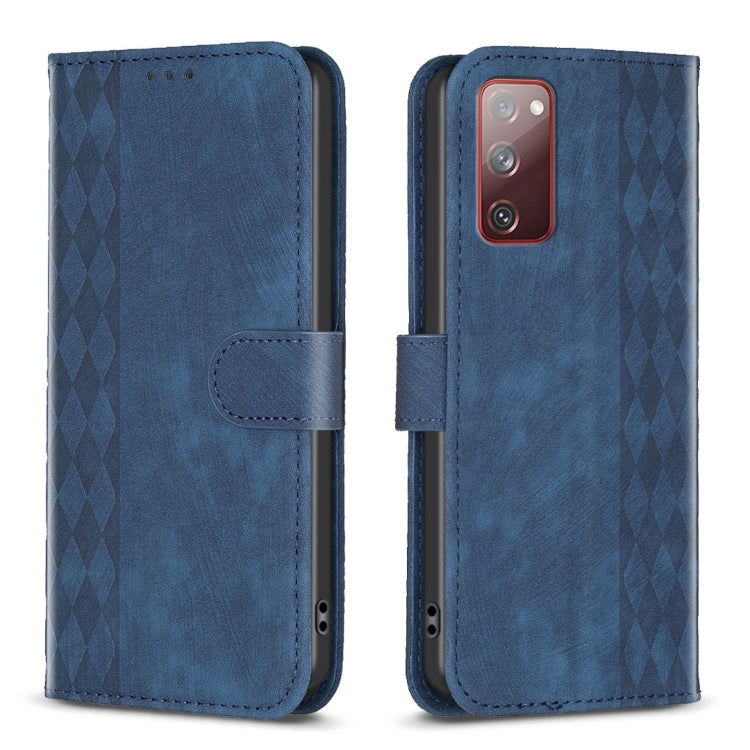 Plaid Embossed Leather Phone Case, For Samsung Galaxy S21 FE 5G, For Samsung Galaxy S20, For Samsung Galaxy S20+, For Samsung Galaxy S20 FE