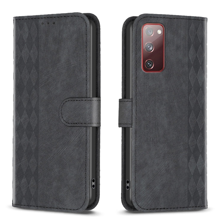 Plaid Embossed Leather Phone Case, For Samsung Galaxy S21 FE 5G, For Samsung Galaxy S20, For Samsung Galaxy S20+, For Samsung Galaxy S20 FE