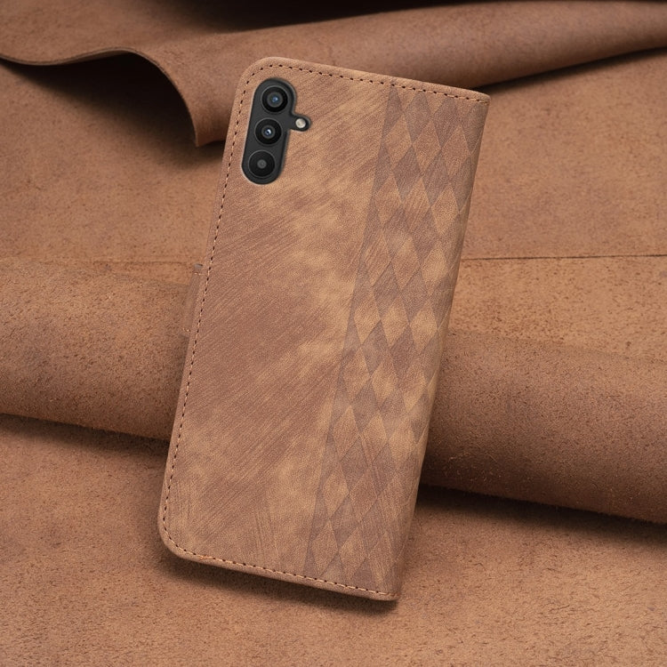 Plaid Embossed Leather Phone Case, For Samsung Galaxy A34, For Samsung Galaxy A41, For Samsung Galaxy A42 5G, For Samsung Galaxy A51 4G