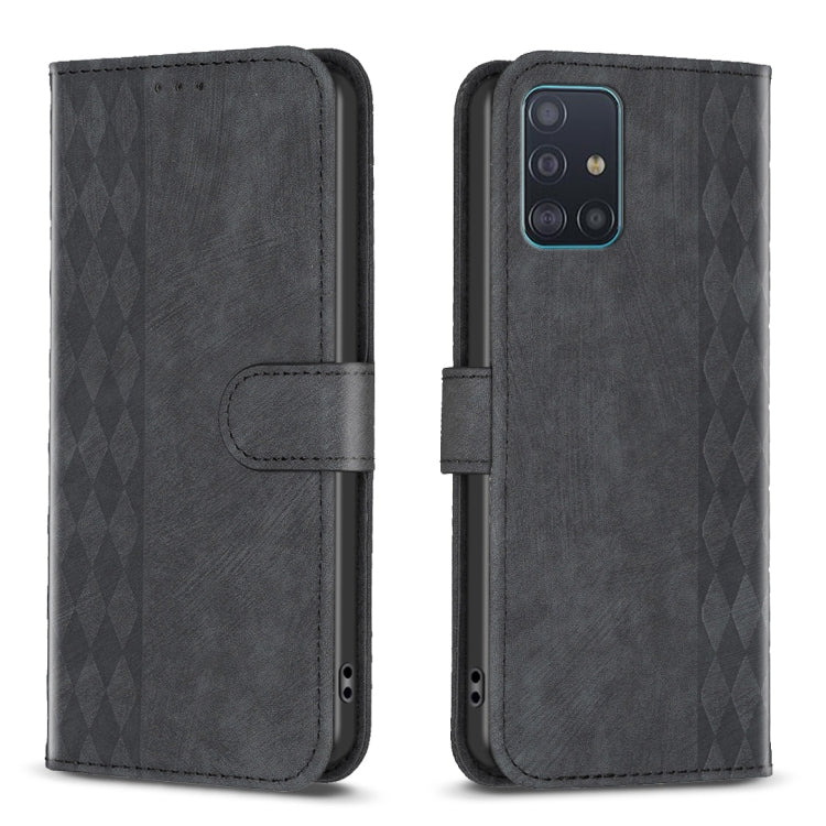 Plaid Embossed Leather Phone Case, For Samsung Galaxy A34, For Samsung Galaxy A41, For Samsung Galaxy A42 5G, For Samsung Galaxy A51 4G