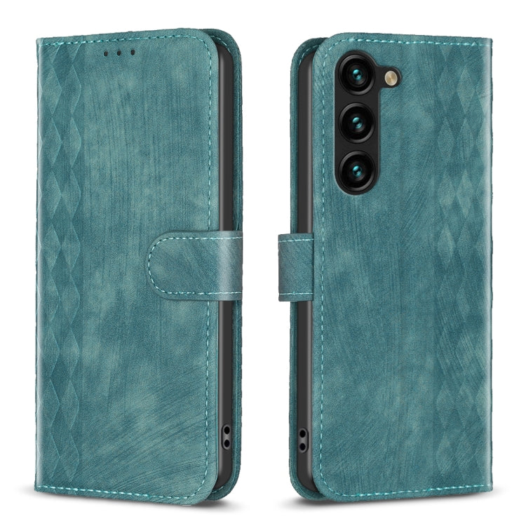 Plaid Embossed Leather Phone Case, For Samsung Galaxy S24 5G, For Samsung Galaxy S23 Ultra 5G, For Samsung Galaxy S22 5G, For Samsung Galaxy S22+ 5G