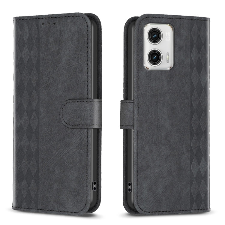 Plaid Embossed Leather Phone Case, For Motorola Moto E13 4G, For Motorola Moto G14 4G, For Motorola Moto G13 4G /G53 5G, For Motorola Moto G73 5G