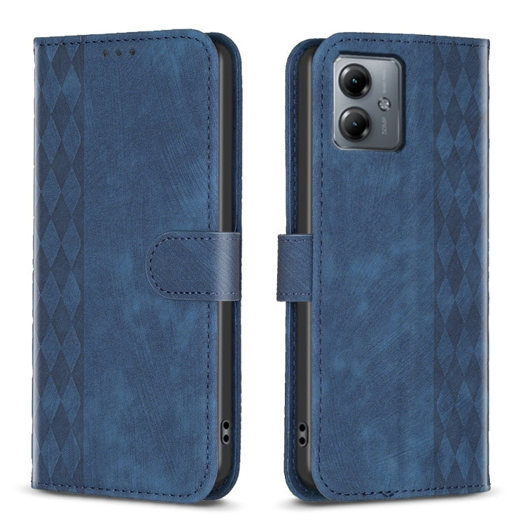 Plaid Embossed Leather Phone Case, For Motorola Moto E13 4G, For Motorola Moto G14 4G, For Motorola Moto G13 4G /G53 5G, For Motorola Moto G73 5G