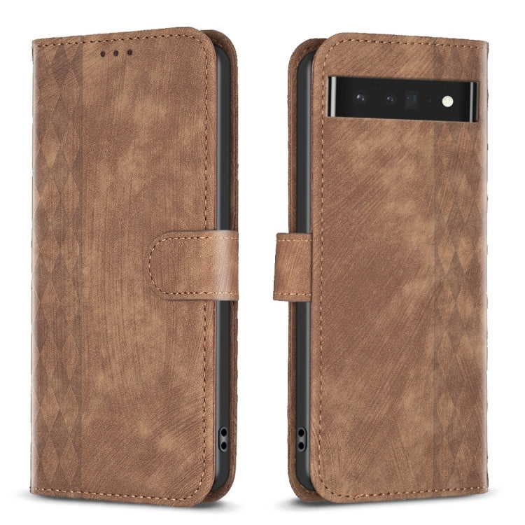 Plaid Embossed Leather Phone Case, For Google Pixel 7, For Google Pixel 7a, For Google Pixel 7 Pro, For Google Pixel 8