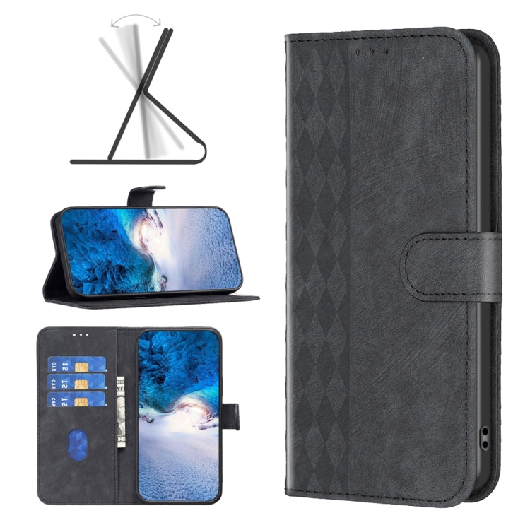 Plaid Embossed Leather Phone Case, For Google Pixel 8 Pro