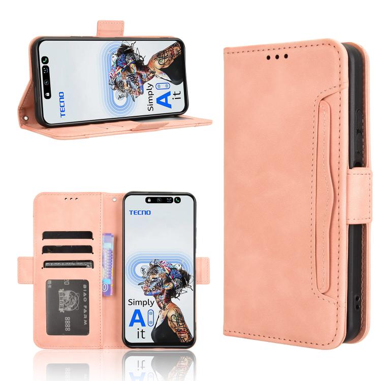 Skin Feel Calf Texture Card Slots Leather Phone Case, For Tecno Spark 30 Pro 4G, For Tecno Spark 30 4G, For Tecno Spark Go 1 / Pop 9 / Spark Go 2025, For Tecno Spark 30C 4G