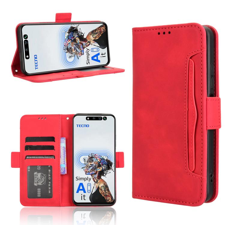 Skin Feel Calf Texture Card Slots Leather Phone Case, For Tecno Spark 30 Pro 4G, For Tecno Spark 30 4G, For Tecno Spark Go 1 / Pop 9 / Spark Go 2025, For Tecno Spark 30C 4G