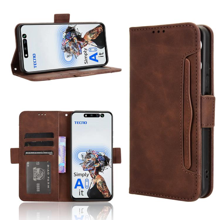 Skin Feel Calf Texture Card Slots Leather Phone Case, For Tecno Spark 30 Pro 4G, For Tecno Spark 30 4G, For Tecno Spark Go 1 / Pop 9 / Spark Go 2025, For Tecno Spark 30C 4G