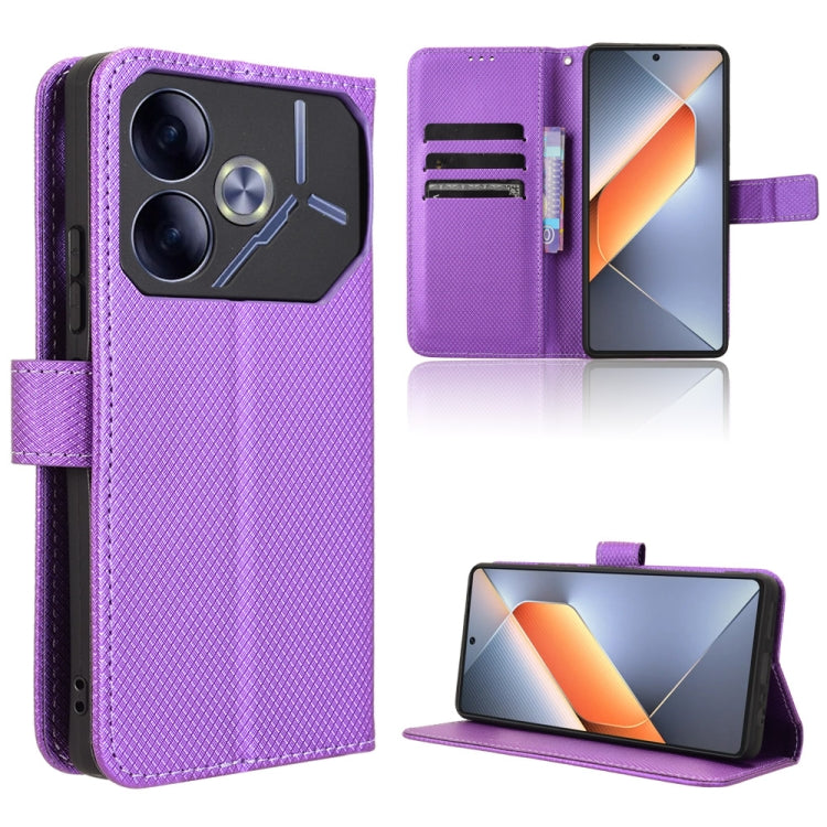 Diamond Texture Leather Phone Case, For Tecno Camon 30 Pro 5G, For Tecno Camon 30 5G / 4G, For Tecno Pova 6 Pro 5G, For Tecno Spark 20 Pro+ 4G