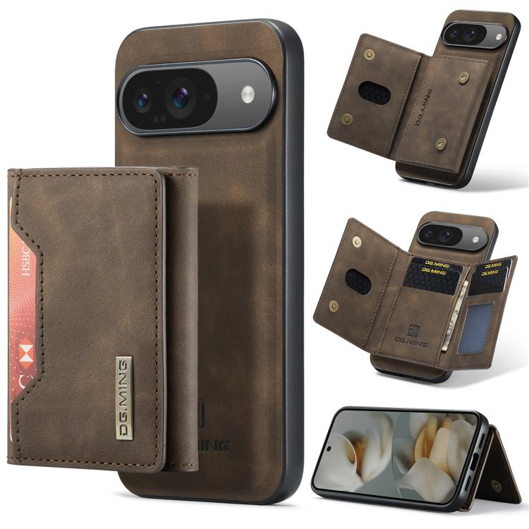 DG.MING M2 Series 3-Fold Multi Card Bag + Magnetic Phone Case, For Google Pixel 10a, For Google Pixel 9a, For Google Pixel 9 Pro XL, For Google Pixel 9 / 9 Pro