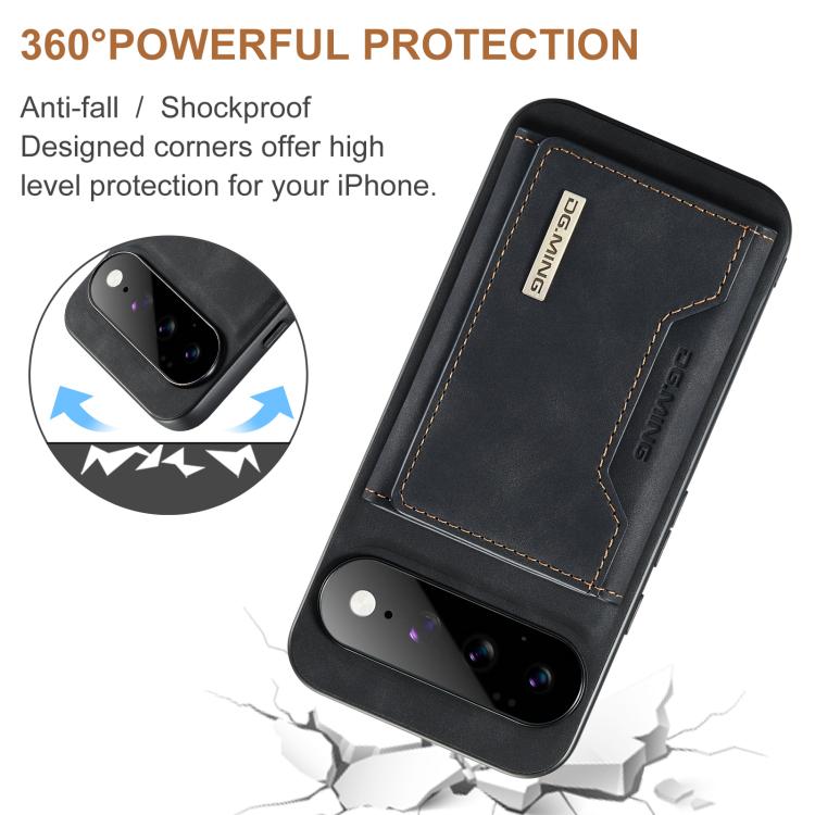 DG.MING M2 Series 3-Fold Multi Card Bag + Magnetic Phone Case, For Google Pixel 10a, For Google Pixel 9a, For Google Pixel 9 Pro XL, For Google Pixel 9 / 9 Pro