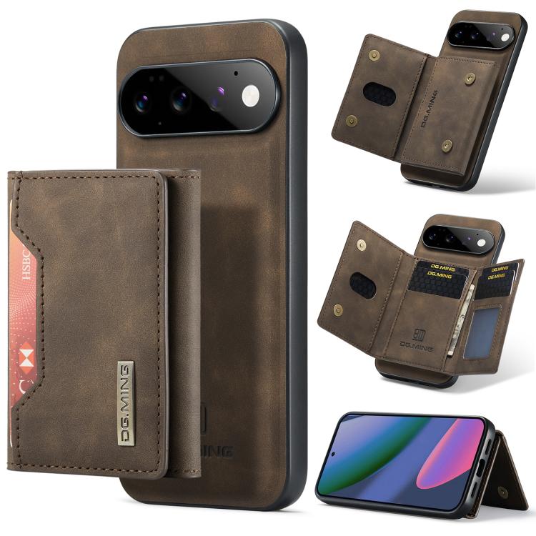 DG.MING M2 Series 3-Fold Multi Card Bag + Magnetic Phone Case, For Google Pixel 10a, For Google Pixel 9a, For Google Pixel 9 Pro XL, For Google Pixel 9 / 9 Pro