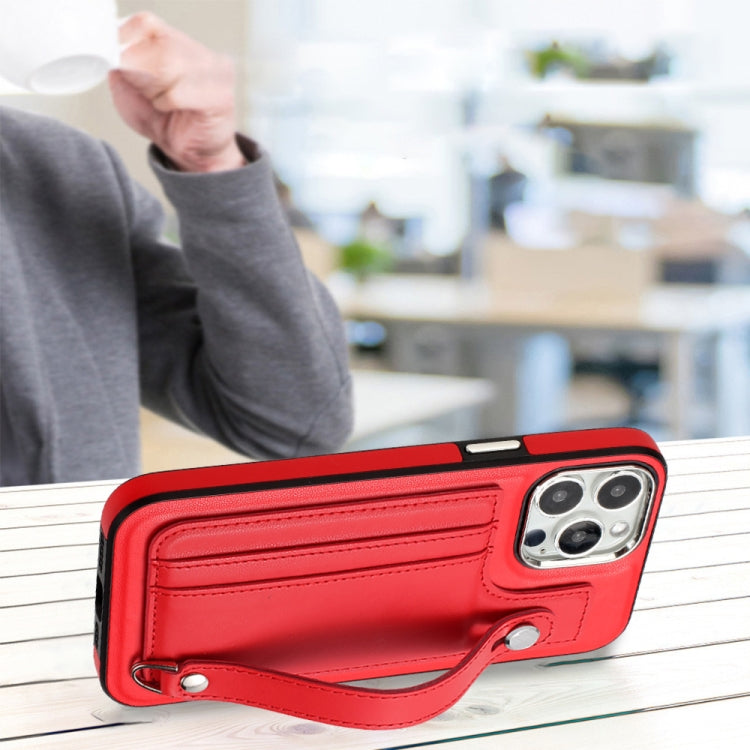 Shockproof Leather Phone Case with Wrist Strap, For iPhone 15 Plus, For iPhone 14 Pro, For iPhone 14 Pro Max, For iPhone 15