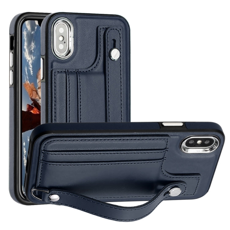 Shockproof Leather Phone Case with Wrist Strap, For iPhone XS Max, For iPhone XR, For iPhone X / XS, For iPhone SE 2022/SE 2020/6/7/8