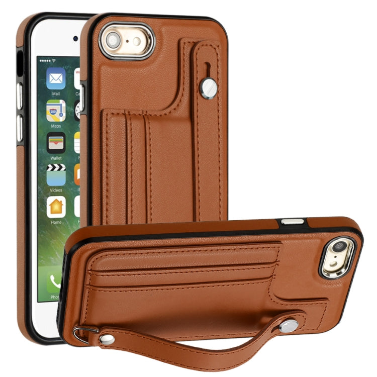 Shockproof Leather Phone Case with Wrist Strap, For iPhone XS Max, For iPhone XR, For iPhone X / XS, For iPhone SE 2022/SE 2020/6/7/8