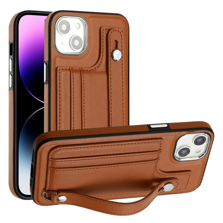 Shockproof Leather Phone Case with Wrist Strap, For iPhone 15 Plus, For iPhone 14 Pro, For iPhone 14 Pro Max, For iPhone 15