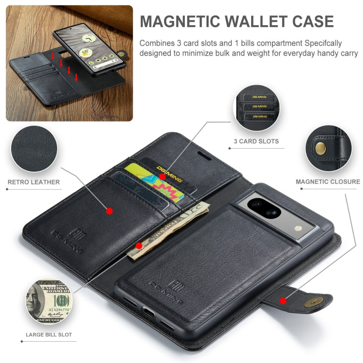 DG.MING Crazy Horse Texture Detachable Magnetic Leather Phone Case, For Google Pixel 8, For Google Pixel 7a