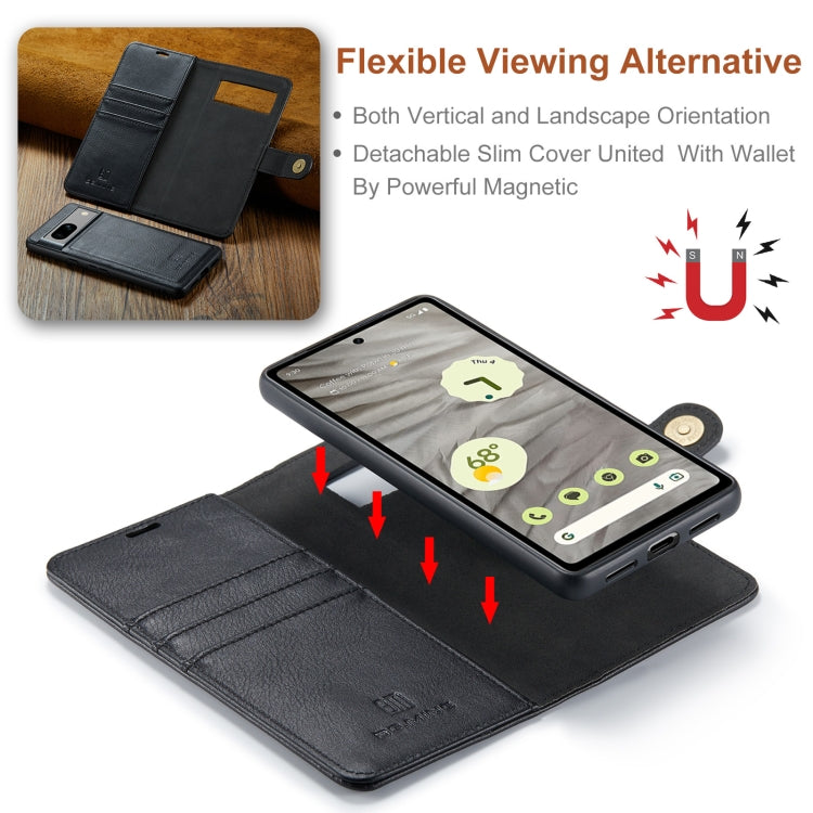 DG.MING Crazy Horse Texture Detachable Magnetic Leather Phone Case, For Google Pixel 8, For Google Pixel 7a